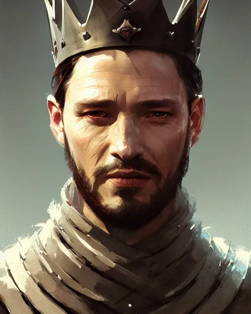 Prompt: the king in the north, with iron crown, without a beard | | realistic shaded, fine details, realistic shaded lighting painting by greg rutkowski, diego gisbert llorens, magali villeneuve, artgerm, jeremy lipkin, michael garmash, rob rey