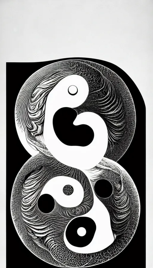 Image similar to Abstract representation of ying Yang concept, by Ernst Haeckel