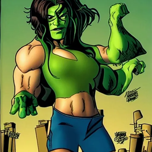 Image similar to promotional photo of robert de niro playing she-hulk in she-hulk (2022),