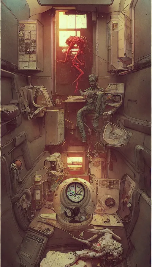 Image similar to single - use time - travel simulation capsule by chiara bautista, beksinski and norman rockwell and greg rutkowski weta studio, and lucasfilm