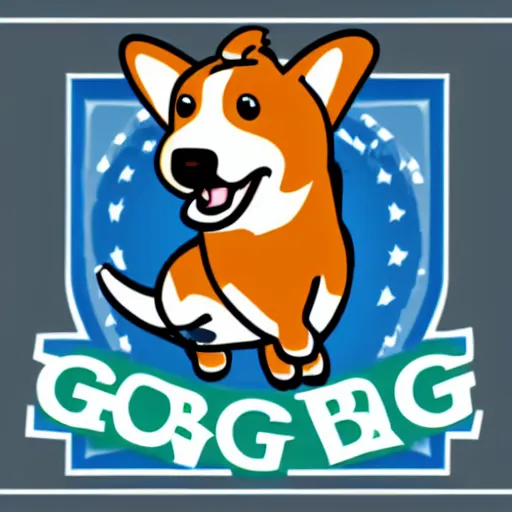 Prompt: cartoon brand logo corgi with a saddle bucking as in a rodeo