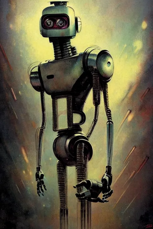 Prompt: ( ( ( ( ( 1 9 5 0 s retro future robot android science movie poster abstract. muted colors. ) ) ) ) ) by jean - baptiste monge!!!!!!!!!!!!!!!!!!!!!!!!!!!!!!