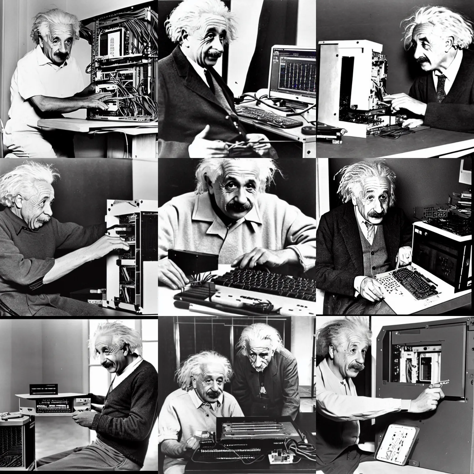 Prompt: albert einstein building a PC