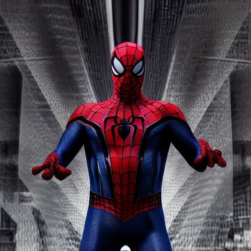 Image similar to full body pose, hyperrealistic photograph of spider - man venom, dim volumetric lighting, 8 k, octane beautifully detailed render, extremely hyper detailed, intricate, epic composition, cinematic lighting, masterpiece, trending on artstation, very very detailed, stunning, hdr, smooth, sharp focus, high resolution, award, winning photo, dslr, 5 0 mm