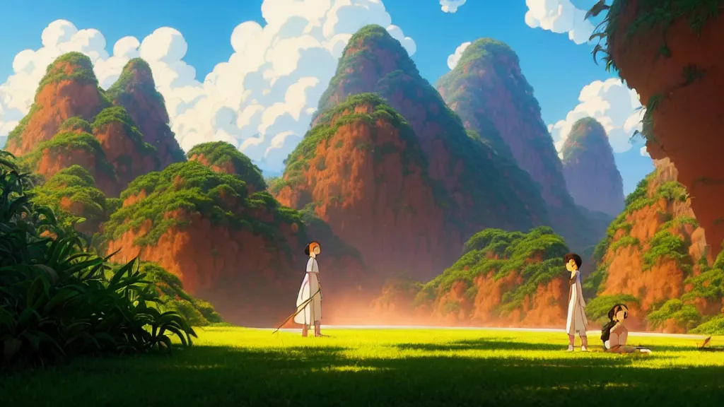 Prompt: el dorado, studio ghibli, pixar and disney animation, sharp, rendered in unreal engine 5, highly detailed, digital painting, artstation, concept art, smooth, sharp focus, illustration, wide angle, artbook, wallpaper, splash art, promo art, dramatic lighting, art by artgerm and greg rutkowski and bo chen and jin xiaodi