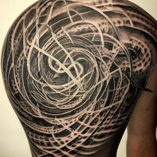 Image similar to lorenz attractor, chaos theory, tattoo