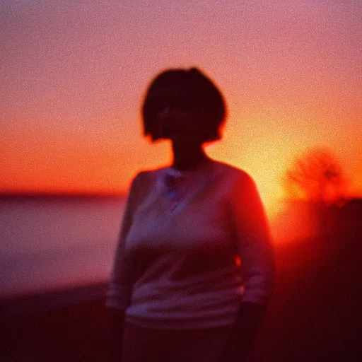 Image similar to beautiful hyperdetailed photograph of your mom golden hour, soft focus, medium shot, 8 k, portra 4 0 0