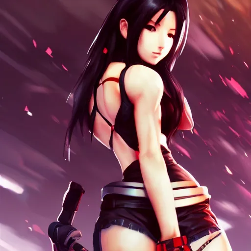 Prompt: full body shot of tifa lockhart by WLOP, rossdraws, Logan Cure, Mingchen Shen, BangkuART, sakimichan, yan gisuka, JeonSeok Lee, zeronis, Chengwei Pan on artstation