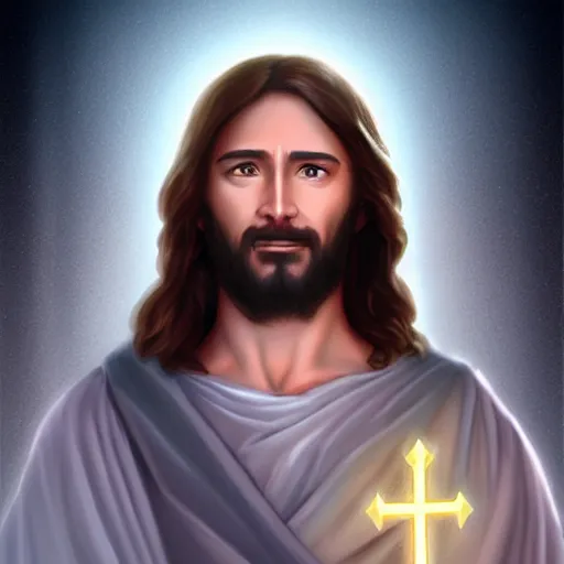 Prompt: Jesus on linkedin by Ross Tran, 8k