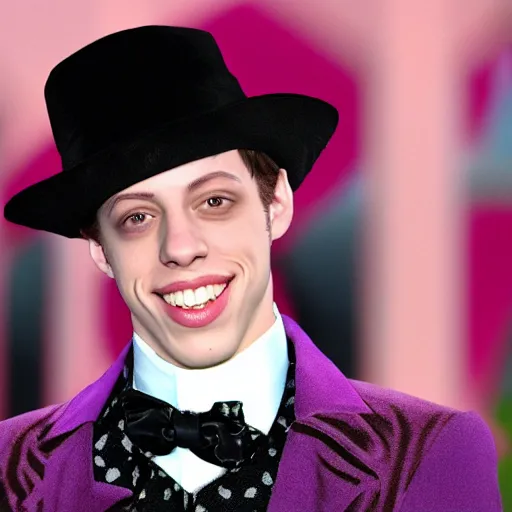 Image similar to Pete Davidson as Willy Wonka 4K quality super realistic