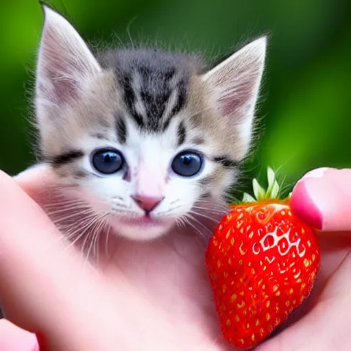 Image similar to a kitten strawberry hybrid