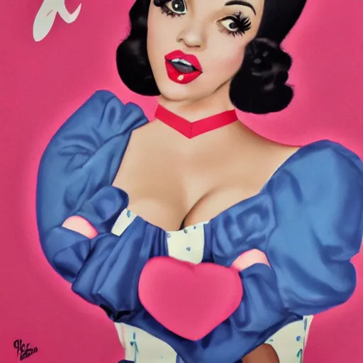 Prompt: melanie martinez pin up, award winning