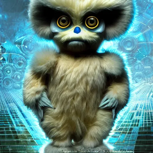 Image similar to A neofuturistic very highly detailed furby god with very highly detailed face in the beautiful garden in a very highly detailed solarpunk sci-fi city realistic concept art photography by Greg Rutkowski, sci-fi highly detailed, realistic concept art photography, Dimensional cyan gold natural light, cinematic shot, realistic concept art photography by Stephen Hickman and James Gurney and Hiromasa Ogura Ghost in the Shell rendered in Octane Render, From the distance. @adss