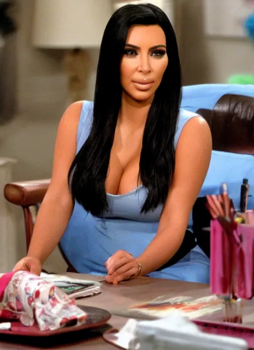 Prompt: TV show still of kim kardashian in malcolm in the middle.