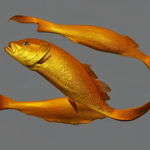 Image similar to Golden fish strip dancer hyperrealistic, octane render, dynamic lighting