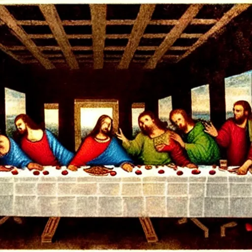 Image similar to the squad at the last supper,