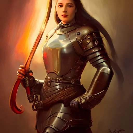 Prompt: A digital painting of joan of arc, by Stanley Artgerm Lau, frank frazetta, Rossdraws, James Jean, gerald brom, Andrei Riabovitchev, Marc Simonetti, and Sakimichan, trending on artstation, SFW version