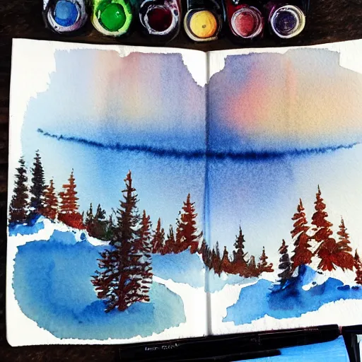 Image similar to winter watercolor illustration style