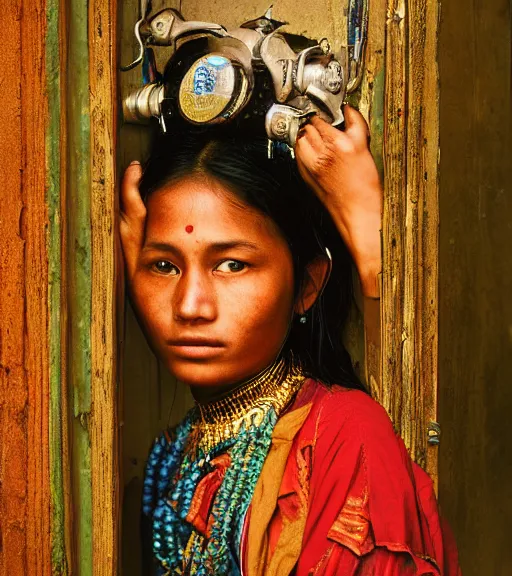 Image similar to portrait_photo_of_a_stunningly beautiful_nepalese_maiden with amazing shiny eyes, 19th century, hyper detailed by Annie Leibovitz and Steve McCurry, David Lazar, Jimmy Nelsson, professional photography