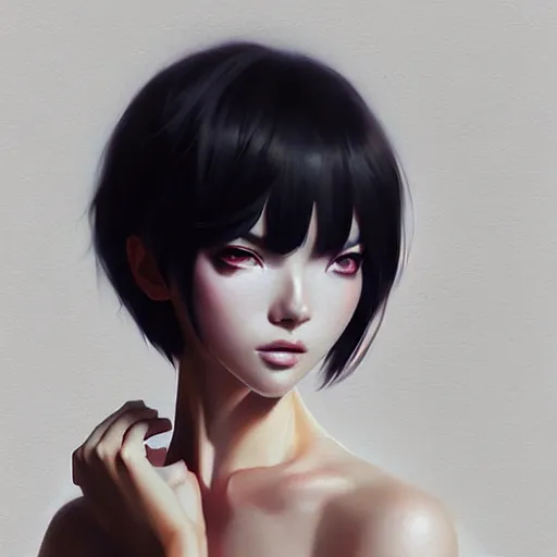 Image similar to elegant girl in urban outfit, cute fine face, digital painting, realistic shaded, realistic shaded lighting, fan art, pixiv, by Ilya Kuvshinov, katsuhiro otomo ghost-in-the-shell, magali villeneuve, artgerm, Jeremy Lipkin and Michael Garmash and Rob Rey