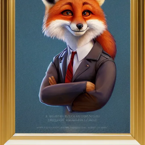 a portrait of an anthropomorphic fox, big eyes, | Stable Diffusion ...