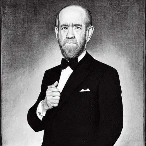 Image similar to george carlin as president of the united states, presidential portrait