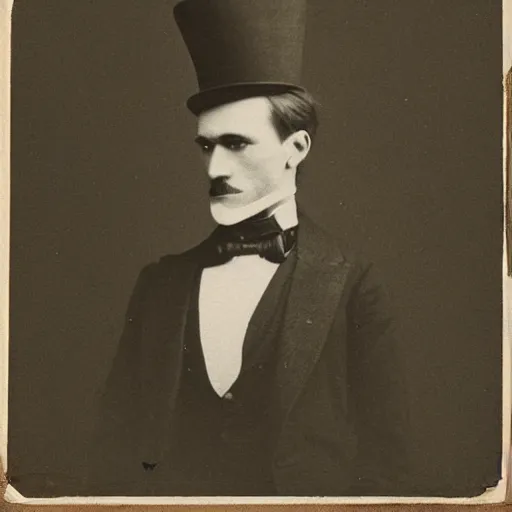 Prompt: A photograph portrait of Jerma in the mid-late 1800s with a top hat and beard, taken in the mid-late 1800s, grainy, taken on a Field View Camera, realistic, hyperrealistic, very realistic, highly detailed, very detailed, extremely detailed, detailed, digital art, trending on artstation