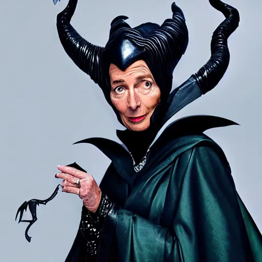 Prompt: Christine Lagarde as Maleficent