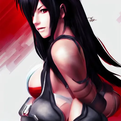 Prompt: digital art of tifa lockhart by ross tran