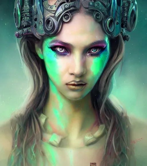 Prompt: beautiful intricate exquisite alien princess realistic face, beautiful eyes, neon colors, drawing, in the style of greg rutkowski, fantasy, amazing detail, epic, intricate, elegant, smooth, sharp focus