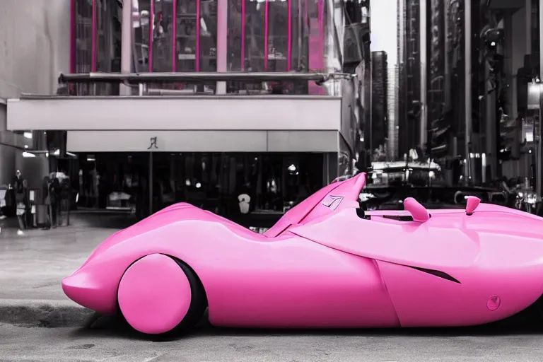 Image similar to Elegant photography of the pink panther car designed by Kanye West