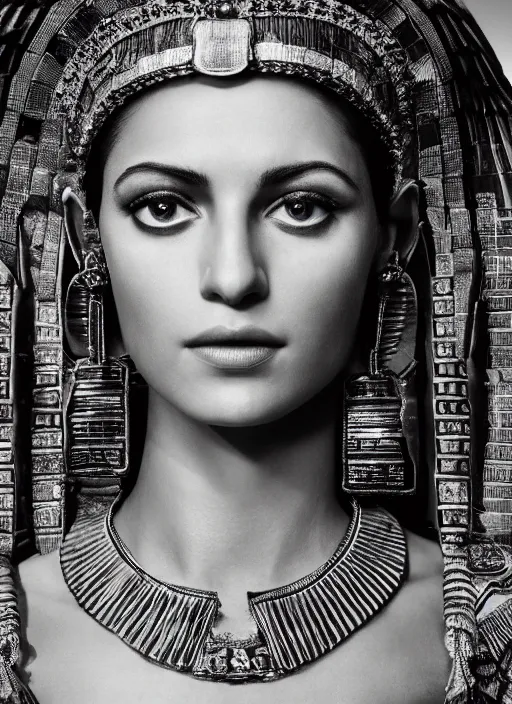 Image similar to closeup portrait of cleopatra, depth of field, zeiss lens, detailed, symmetrical, centered, fashion photoshoot, by Annie Leibovitz and Steve McCurry, David Lazar, Jimmy Nelsson, Breathtaking, 8k resolution, extremely detailed, beautiful, establishing shot, artistic, hyperrealistic, beautiful face, octane render
