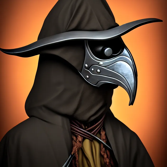 Image similar to portrait photograph of a futuristic plague doctor warrior. Extremely detailed. 8k