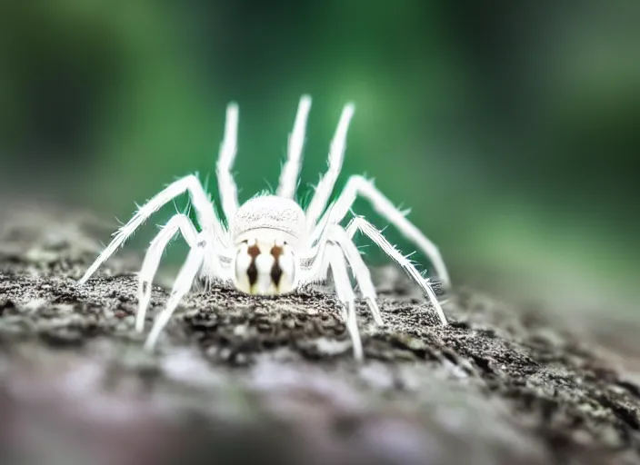 Prompt: super macro of a translucent clear white crystal spider with lcd monitor, in the forest. Fantasy magic style. Highly detailed 8k. Intricate. Nikon d850 300mm. Award winning photography.