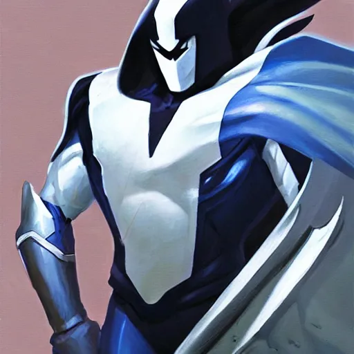 Image similar to greg manchess portrait painting of armored moon knight mixed with ultraman and nightwing as overwatch character, medium shot, asymmetrical, profile picture, organic painting, sunny day, matte painting, bold shapes, hard edges, street art, trending on artstation, by huang guangjian and gil elvgren and sachin teng