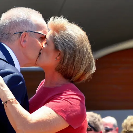 Image similar to scott morrison kissing pauline hanson