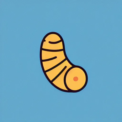 Image similar to a cute worm, digital art, iconic icon, 2 d vector logo, cartoon