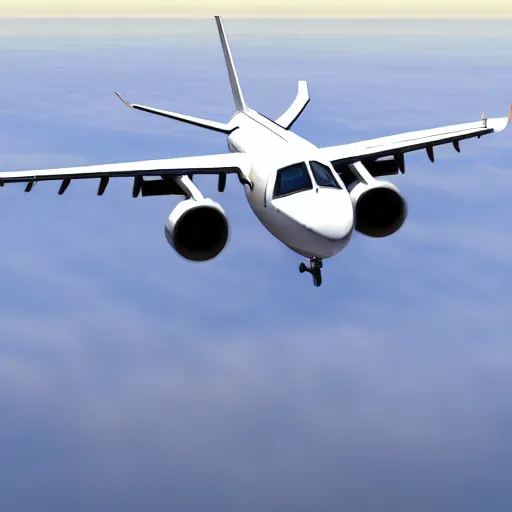 Image similar to airplane flying photorealistic