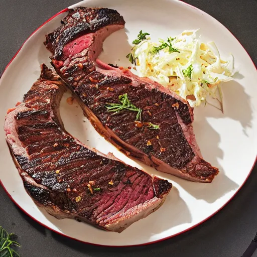 Image similar to coleslaw porterhouse steak