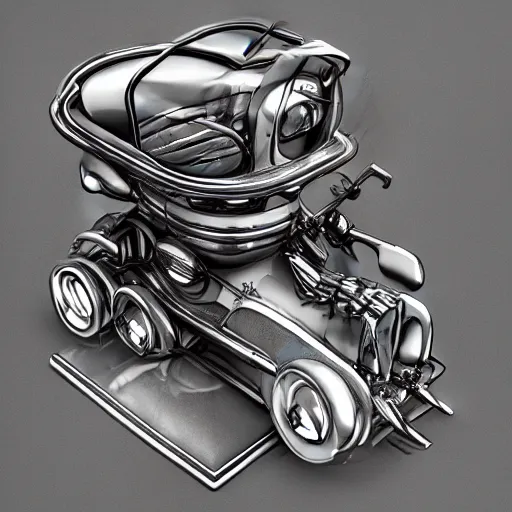 Image similar to automobile, studio, futuristic, patrick kelley, vergil exner, vintage car, industrial design concept, big engine, full view. blank background.