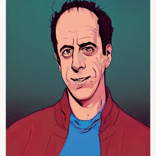 Prompt: a study of cell shaded portrait of jerry seinfeld 19 concept art, llustration, post grunge, concept art by josan gonzales and wlop, by james jean, Victo ngai, David Rubín, Mike Mignola, Laurie Greasley, highly detailed, sharp focus, alien, Trending on Artstation, HQ, deviantart, art by artgem