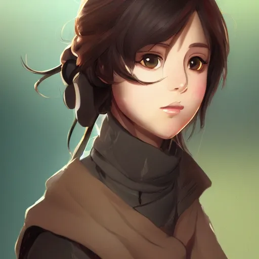 Image similar to portrait of jyn erso, anime fantasy illustration by tomoyuki yamasaki, kyoto studio, madhouse, ufotable, comixwave films, trending on artstation