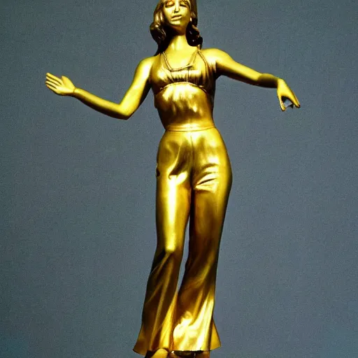 Image similar to golden statue of lana del rey