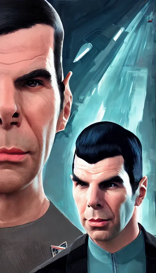 Prompt: ZACHARY QUINTO is Spock+ hyperdetailed+artstation+cgsociety+ 8k