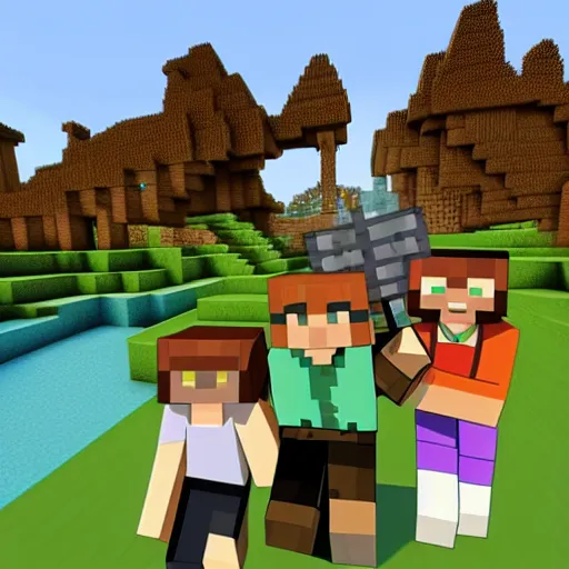 Image similar to Minecraft and roblox meeting together