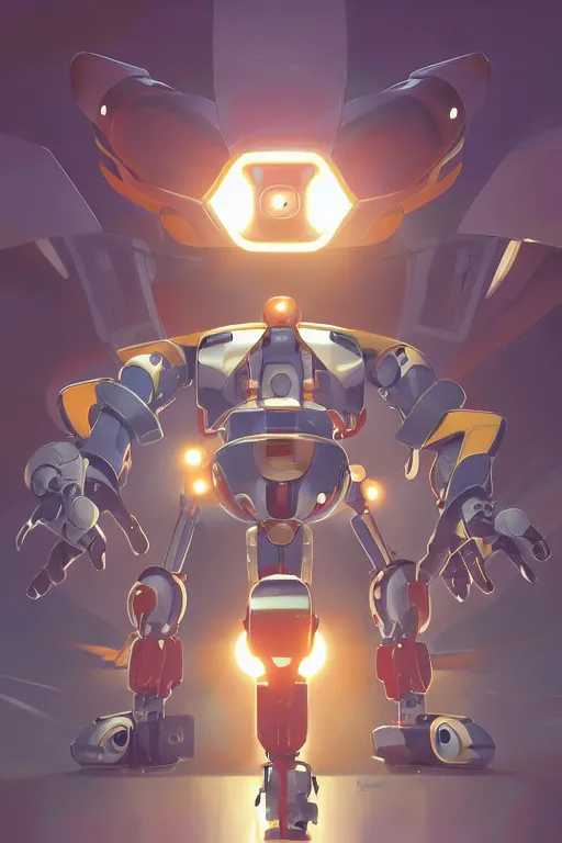 Image similar to metabots medabots medarotto medarot robot minimalist comics, behance hd by jesper ejsing, by rhads, makoto shinkai and lois van baarle, ilya kuvshinov, rossdraws global illumination ray tracing hdr radiating a glowing aura