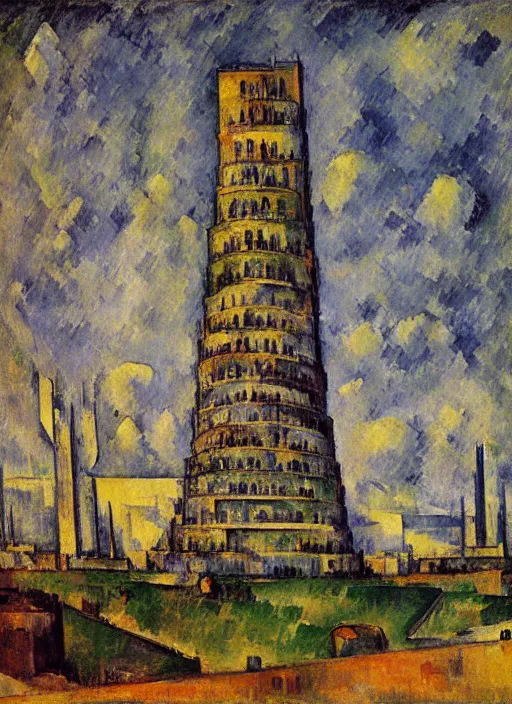 Image similar to the babel tower by paul cezanne