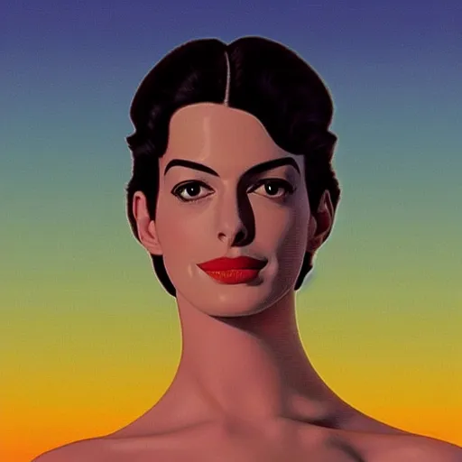 Image similar to anne hathaway retro minimalist portrait by jean giraud, moebius starwatcher comic, 8 k