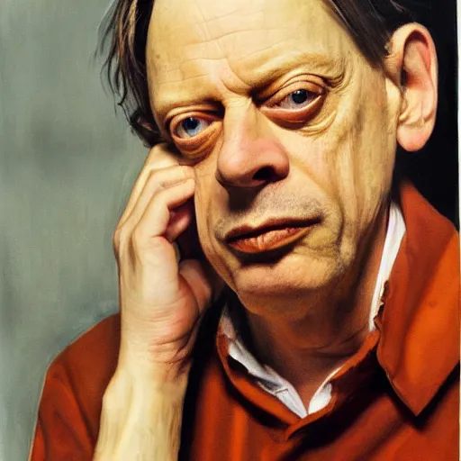 Image similar to high quality high detail painting by lucian freud, hd, steve buscemi, photorealistic lighting