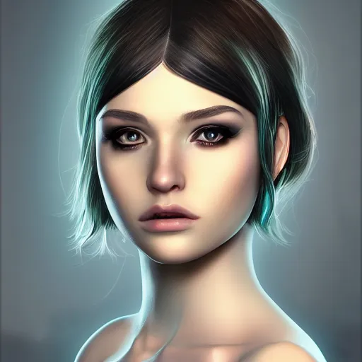 Image similar to a digital photo portrait of a beautiful young android woman. artstation, flickr, hd, 4 k, 3 5 mm, photography, deviantart